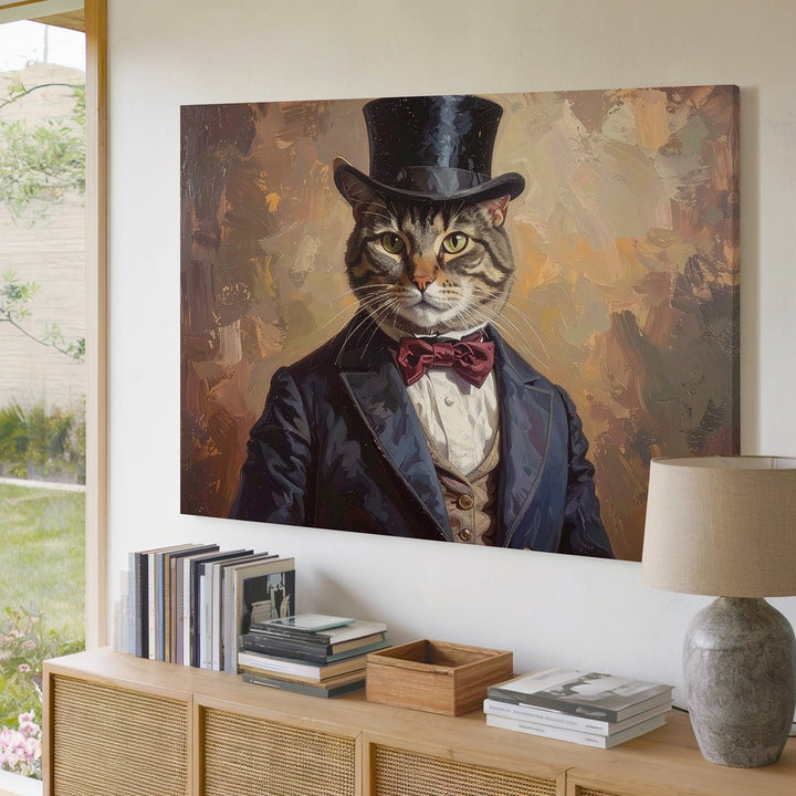 Aristocratic Cat Canvas – 19th Century Formal Attire Portrait Art - Gifitto