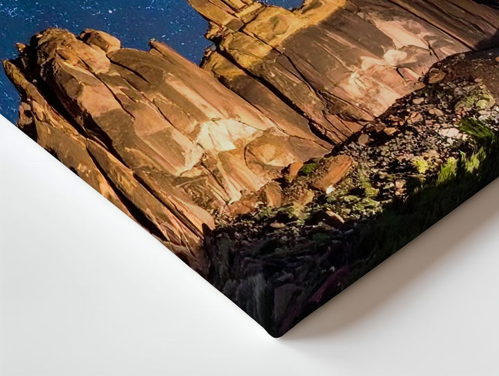 Milky Way Over Monuments Canvas – Starry Sky Above Towering Rock Formations - Gifitto