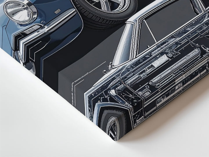 Blueprint of a Legend Canvas – Porsche 911 Technical Art on Chalkboard Background - Gifitto