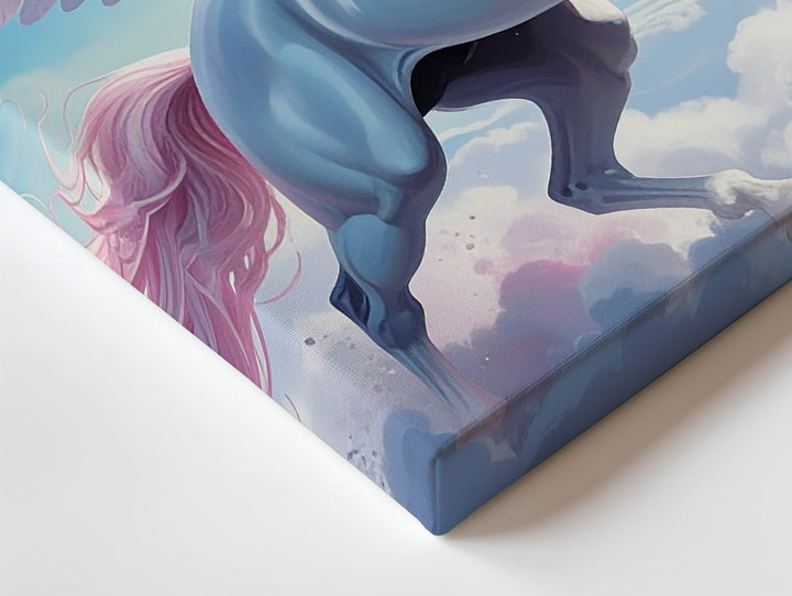 Celestial Pegasus Canvas – Majestic Winged Horse in Cloud Realm Wall Art - Gifitto