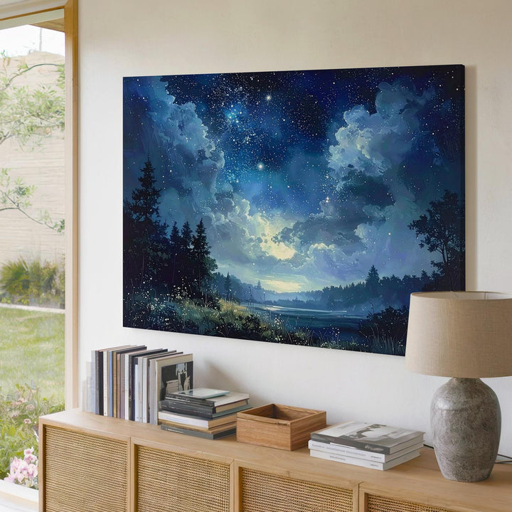Celestial Drift Canvas – Serene Nebula Sky with Starry Deep Space Glow - Gifitto