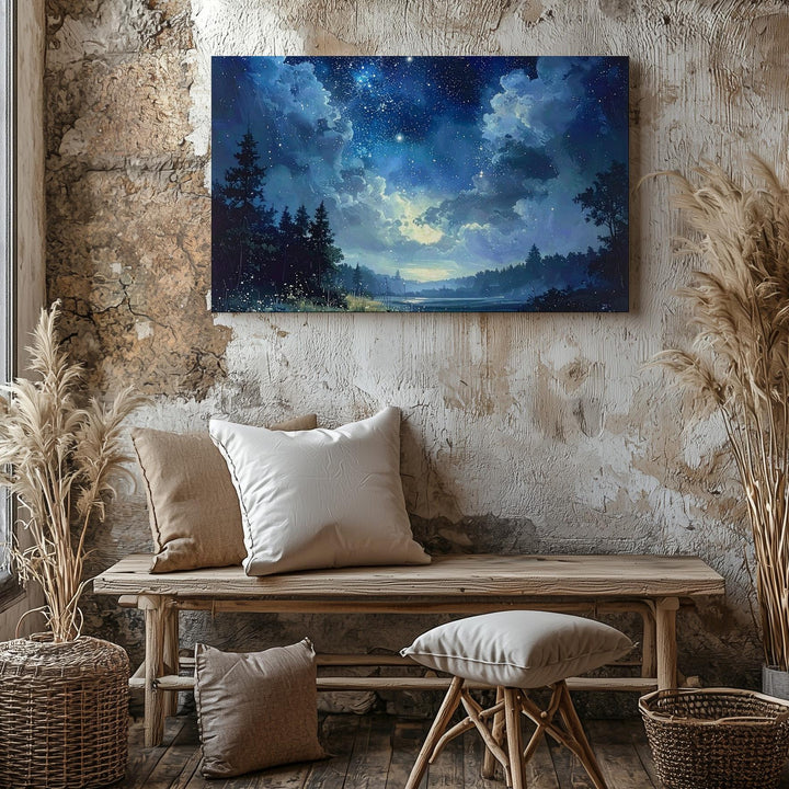 Celestial Drift Canvas – Serene Nebula Sky with Starry Deep Space Glow - Gifitto