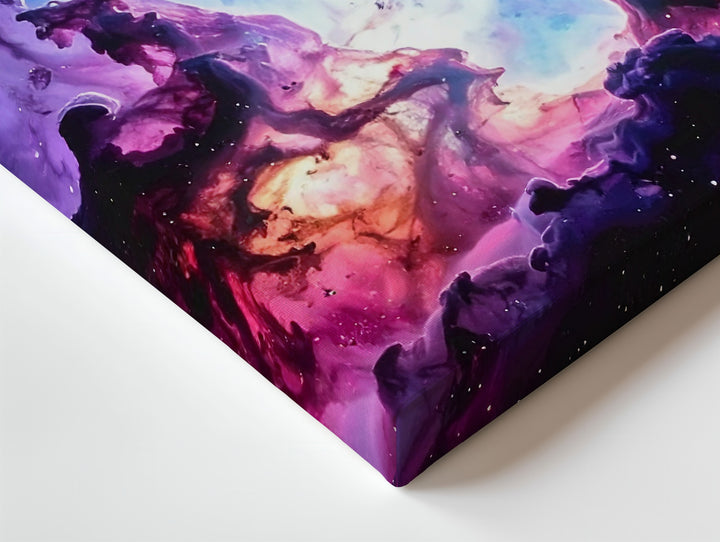 Galactic Bloom Canvas – Vivid Purple & Pink Nebula Cloud Wall Art - Gifitto