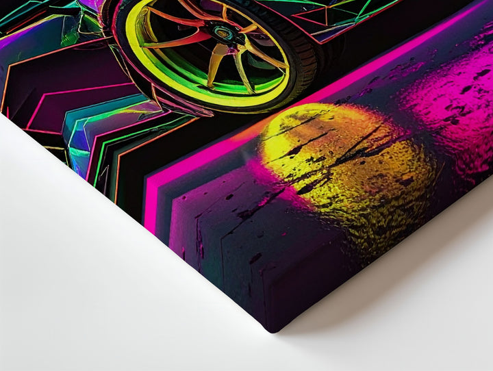 Neon Drift Canvas – Cyberpunk Lamborghini in Futuristic Glow - Gifitto