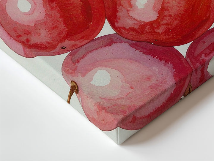 Red Grape Cluster Canvas – Minimalist Watercolor Fruit Art - Gifitto
