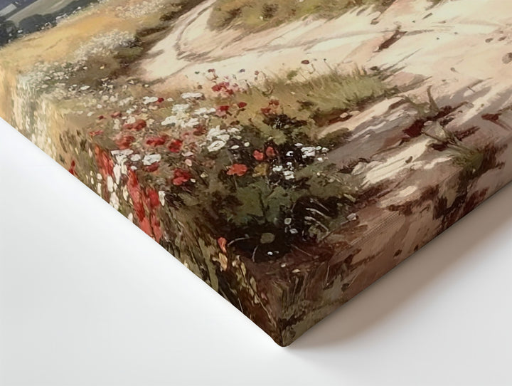 Country Path Through Wildflowers – Romantic Sunlit Landscape Canvas - Gifitto
