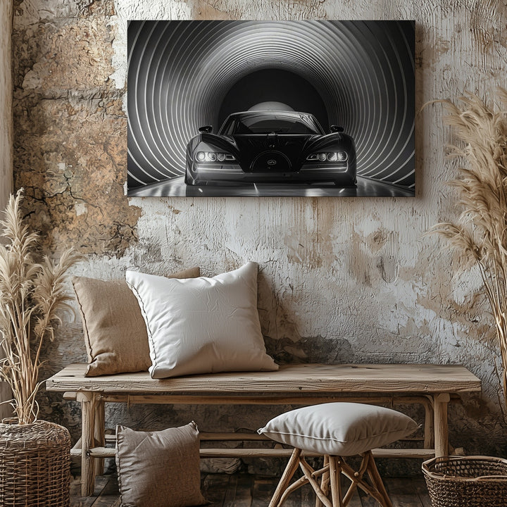 Bugatti Ascend Canvas – Futuristic Tunnel Portrait of Elite Performance - Gifitto