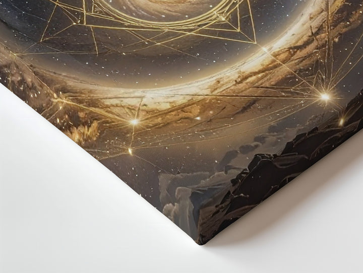 Sacred Geometry Galaxy Canvas – Golden Spiral with Cosmic Symmetry - Gifitto
