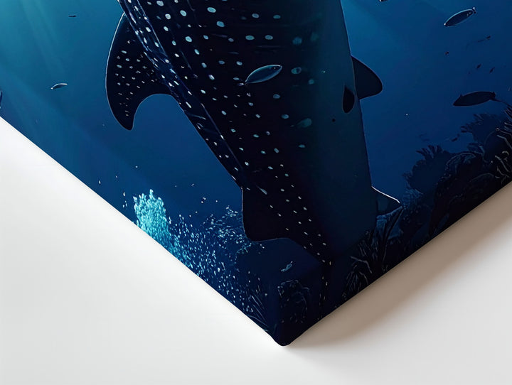 Whale Shark Ascending Canvas – Vertical Underwater Ocean Photography - Gifitto