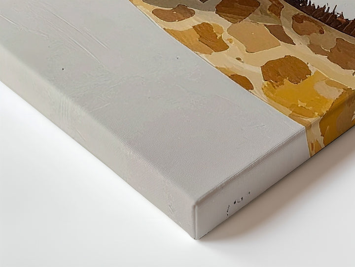 Baby Giraffe with Branch Canvas – Pastel Nursery Wall Art - Gifitto
