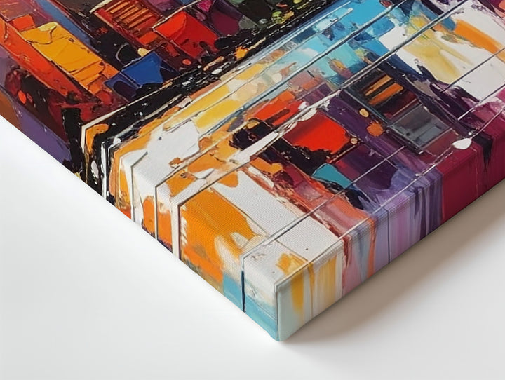 Neon Skyline Futuristic Canvas – Cyber Sunset Cityscape Wall Art - Gifitto