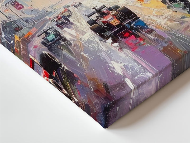 Impressionist Formula 1 Canvas – High-Speed Rain Race with Painterly Motion - Gifitto
