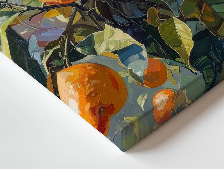 Lush Orange Grove Canvas – Impressionist Fruit & Foliage Wall Art - Gifitto