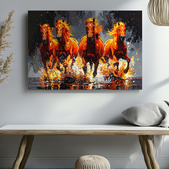 Apocalypse Run Canvas – Four Fiery Horses of Power & Fury - Gifitto