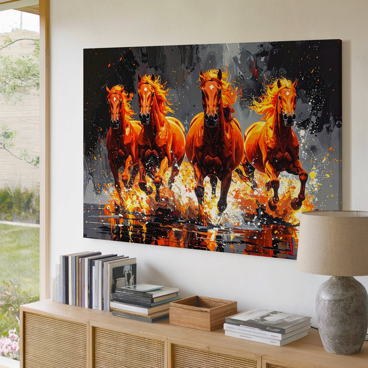 Apocalypse Run Canvas – Four Fiery Horses of Power & Fury - Gifitto