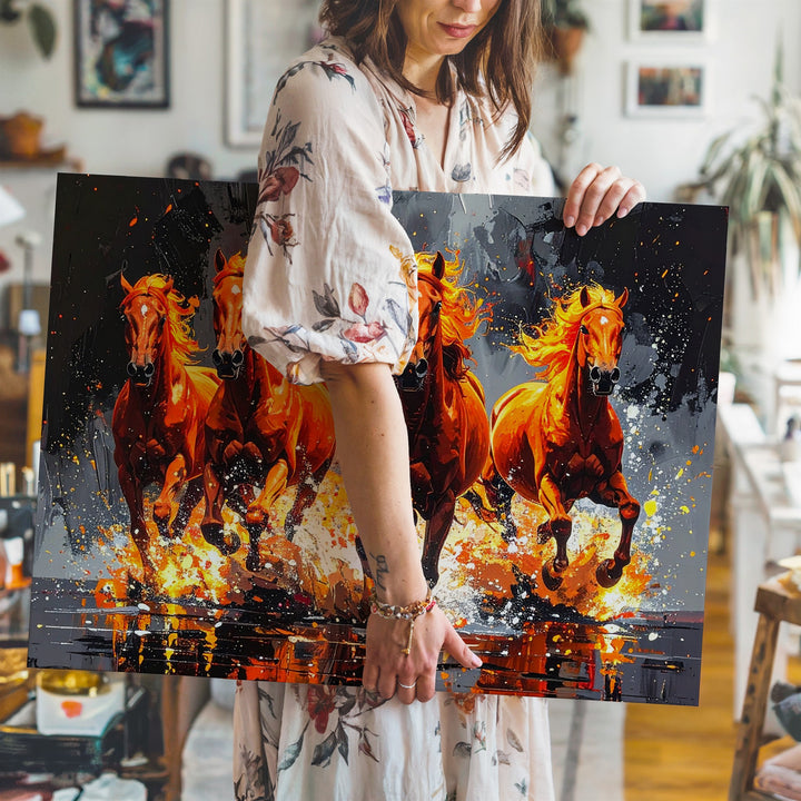 Apocalypse Run Canvas – Four Fiery Horses of Power & Fury - Gifitto