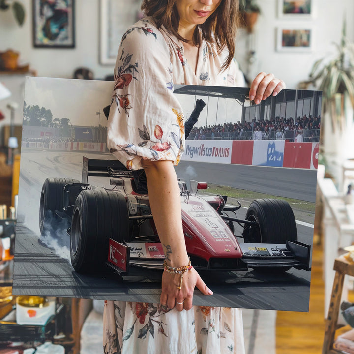 Victory Stance Canvas – Red Bull F1 Driver Celebrating on Track - Gifitto