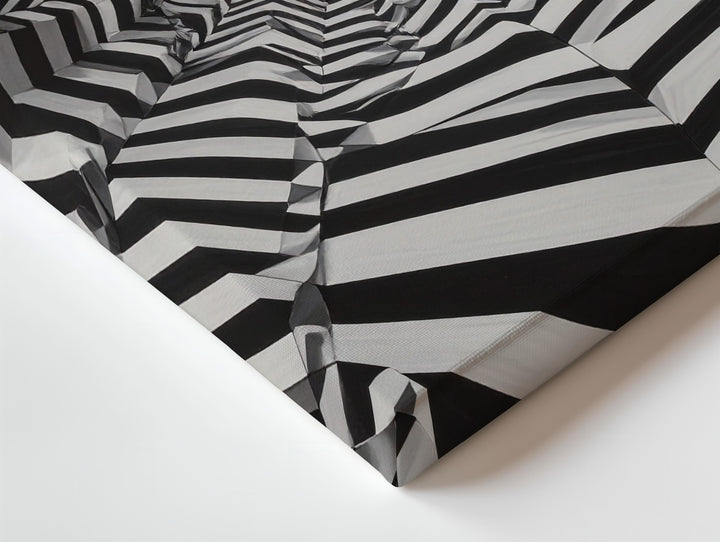 Optical Vortex Canvas – Abstract Black & White Illusion Art - Gifitto