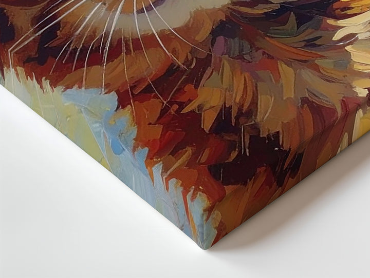 Expressive Ginger Tabby Cat Canvas – Impressionistic Feline Portrait Art - Gifitto