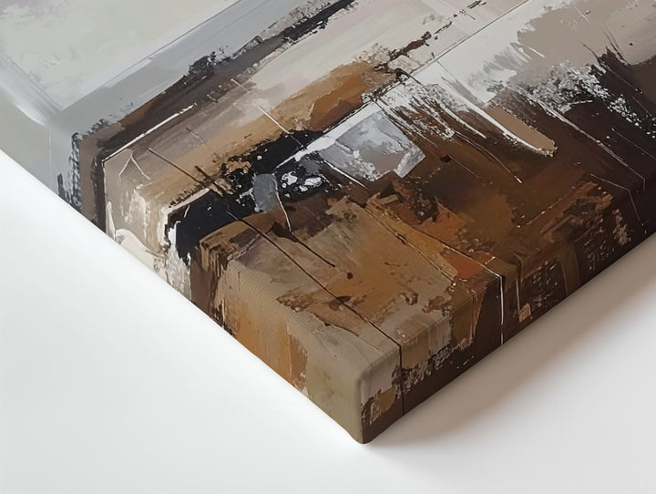 Serene Horizon Canvas – Soft Abstract Landscape in Beige, Gray, and Warm Tones - Gifitto