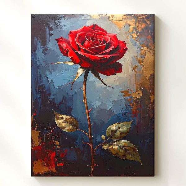 Red Rose of Passion Canvas – Hyper-Realistic Floral Art for Love & Romance - Gifitto