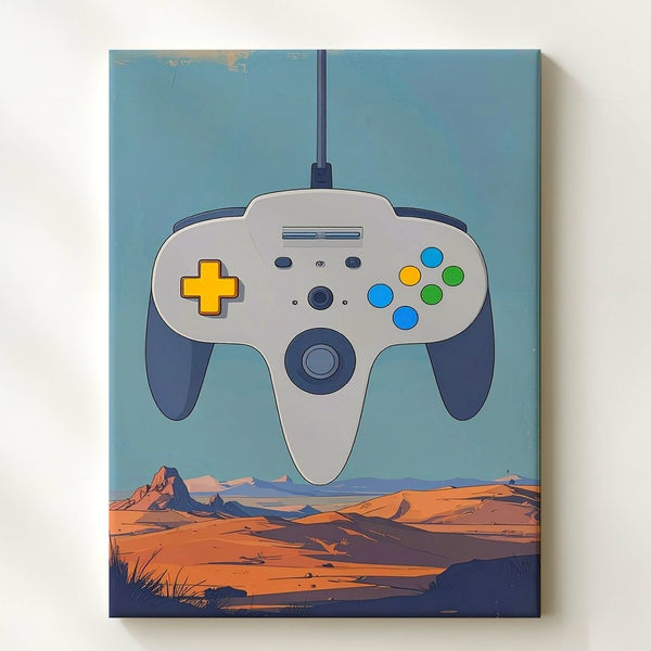Nintendo 64 Controller Canvas – Minimalist Retro Gaming Art - Gifitto