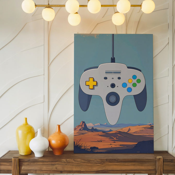 Nintendo 64 Controller Canvas – Minimalist Retro Gaming Art - Gifitto