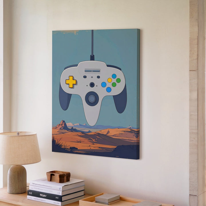 Nintendo 64 Controller Canvas – Minimalist Retro Gaming Art - Gifitto