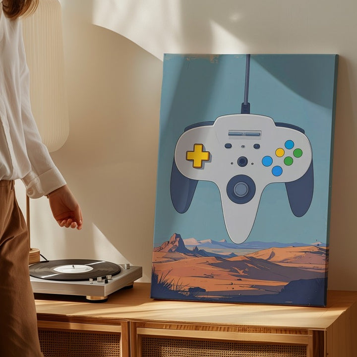 Nintendo 64 Controller Canvas – Minimalist Retro Gaming Art - Gifitto