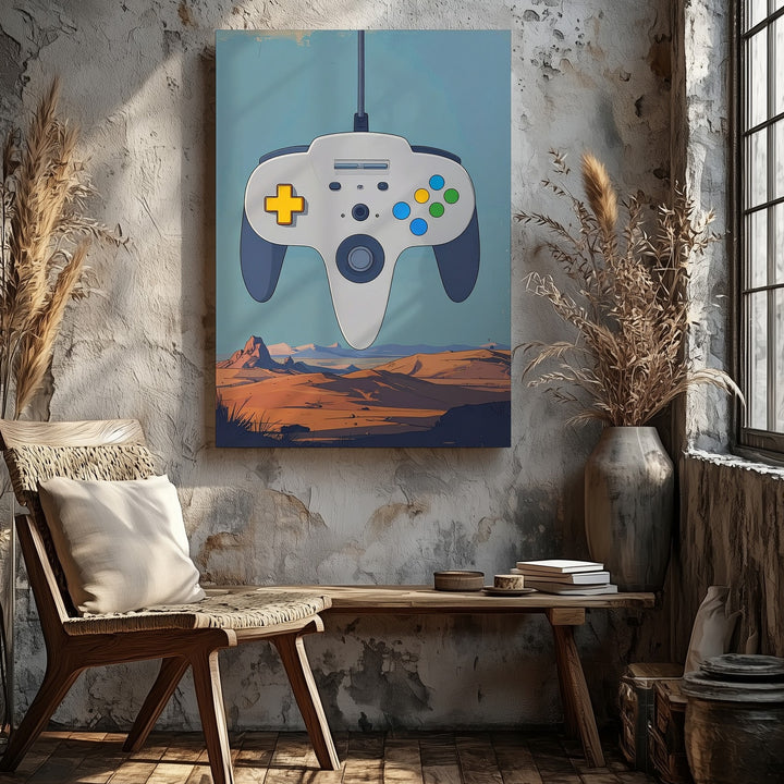 Nintendo 64 Controller Canvas – Minimalist Retro Gaming Art - Gifitto