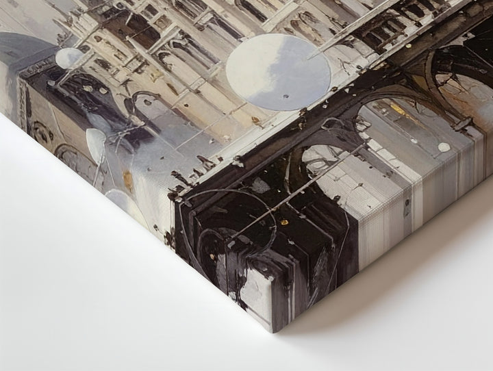 Silver Spire Utopia Canvas – Futuristic Fantasy Cityscape Wall Art - Gifitto