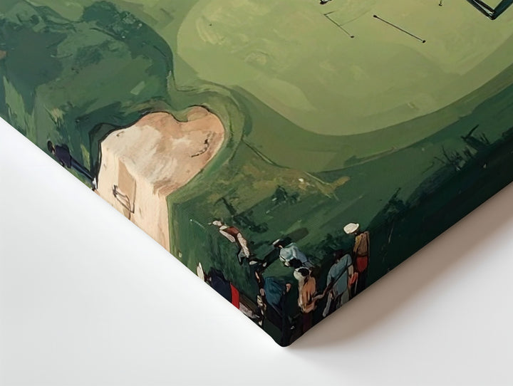 Whimsical Golf Course Canvas – Aerial Naive Art with Miniature Characters - Gifitto