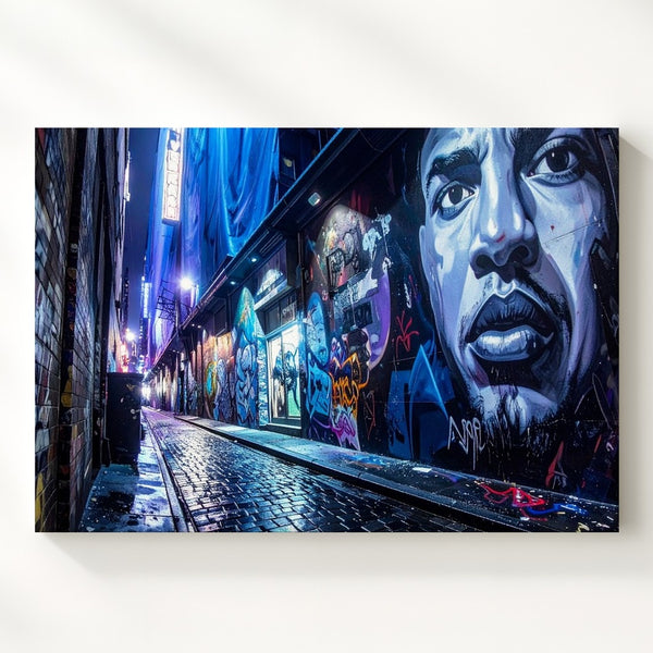 Neon Alley Canvas – Vibrant Urban Graffiti and Street Art Scene