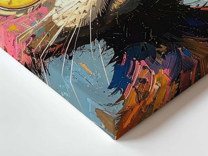 Manic Cat Portrait Canvas – Expressionist Wild Energy Art - Gifitto