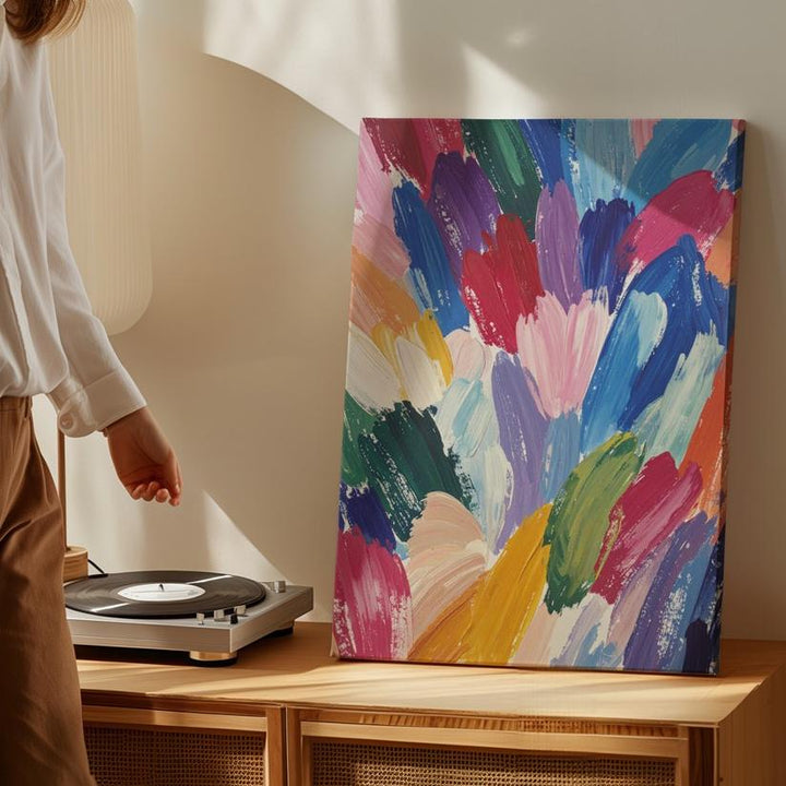 Abstract Joyful Movement Canvas – Colorful Expressionist Wall Art - Gifitto
