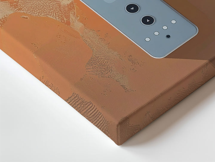 Wii Remote Canvas – Minimalist White Controller Art on Burnt Orange - Gifitto