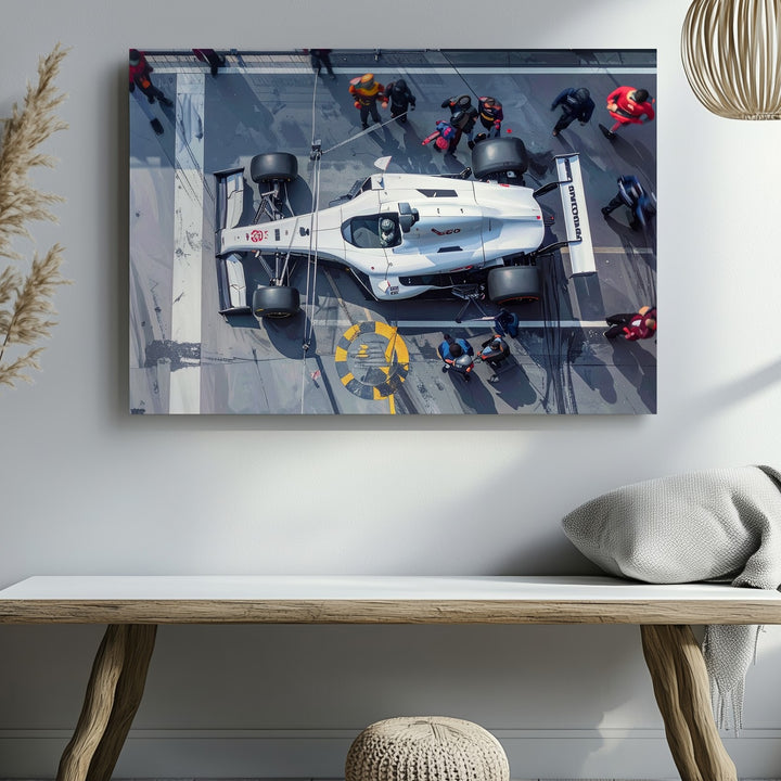 Precision Pitstop Canvas – Top-Down Racing Team in Motion - Gifitto