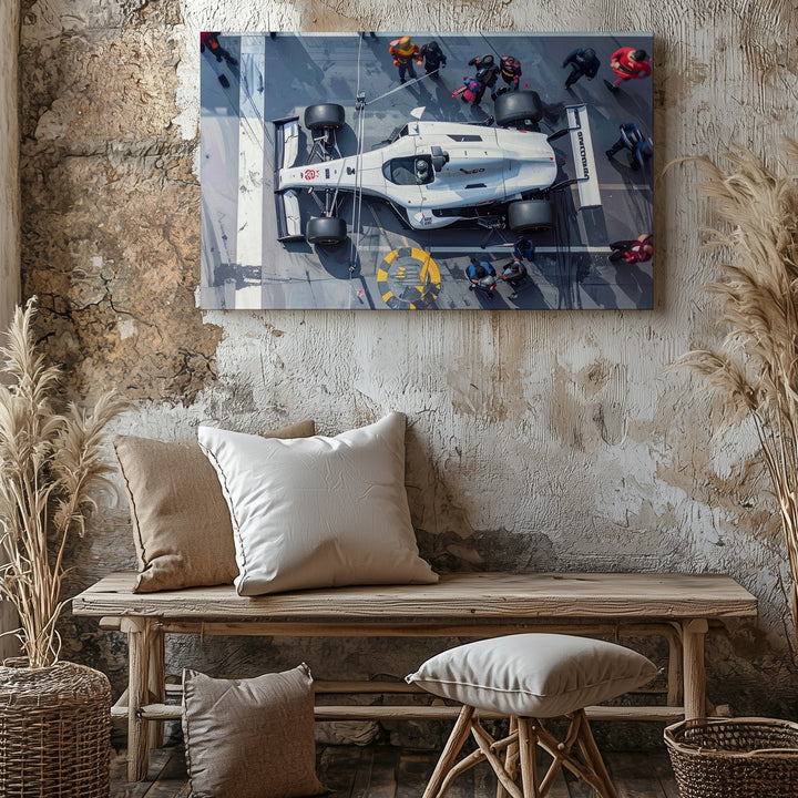 Precision Pitstop Canvas – Top-Down Racing Team in Motion - Gifitto