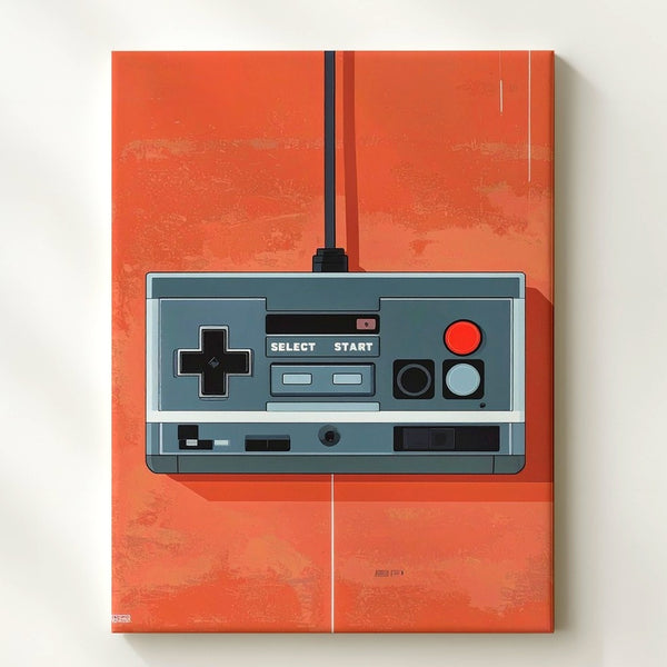 Classic NES Controller Canvas – Minimalist Retro Gaming Wall Art - Gifitto