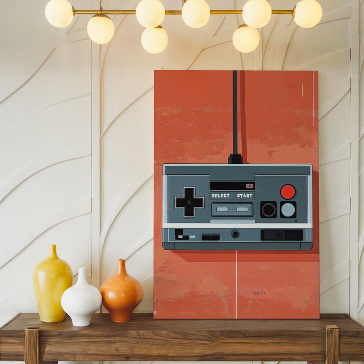 Classic NES Controller Canvas – Minimalist Retro Gaming Wall Art - Gifitto