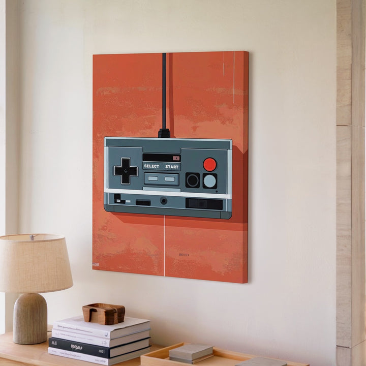 Classic NES Controller Canvas – Minimalist Retro Gaming Wall Art - Gifitto