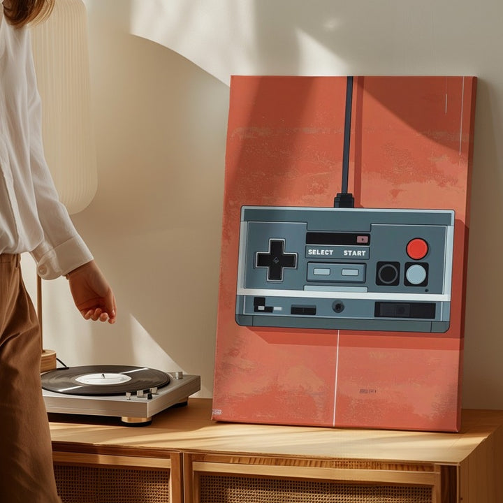 Classic NES Controller Canvas – Minimalist Retro Gaming Wall Art - Gifitto