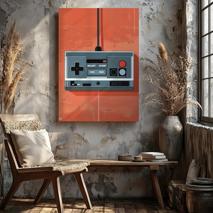 Classic NES Controller Canvas – Minimalist Retro Gaming Wall Art - Gifitto