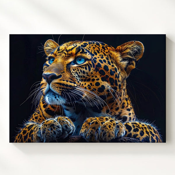 Regal Leopard Portrait Canvas – Hyper-Realistic Feline Art - Gifitto