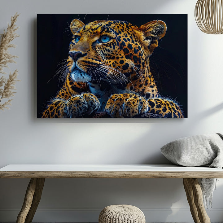 Regal Leopard Portrait Canvas – Hyper-Realistic Feline Art - Gifitto