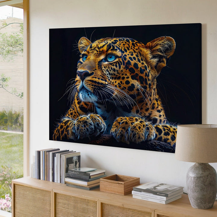 Regal Leopard Portrait Canvas – Hyper-Realistic Feline Art - Gifitto