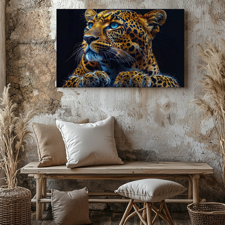 Regal Leopard Portrait Canvas – Hyper-Realistic Feline Art - Gifitto