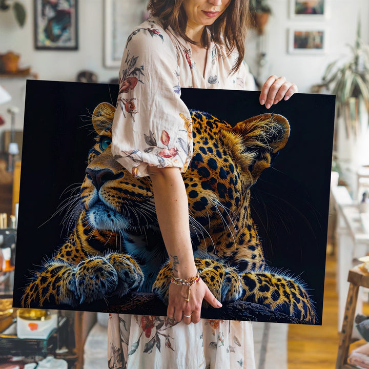 Regal Leopard Portrait Canvas – Hyper-Realistic Feline Art - Gifitto