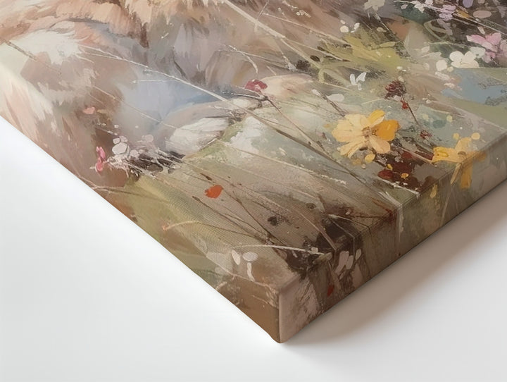 Resting Rabbit in Meadow Canvas – Serene Nature Wall Art - Gifitto