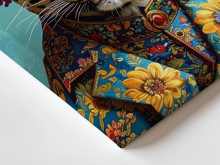Floral Crowned Leopard Canvas – Regal Animal Portrait in Fantasy Fashion - Gifitto